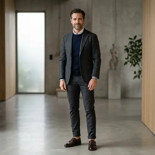 Stylish 44-Year-Old Man with Modern Fashion Sense