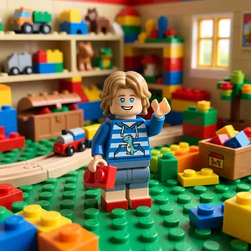 Lego Image of a Blonde Boy with Blue Eyes