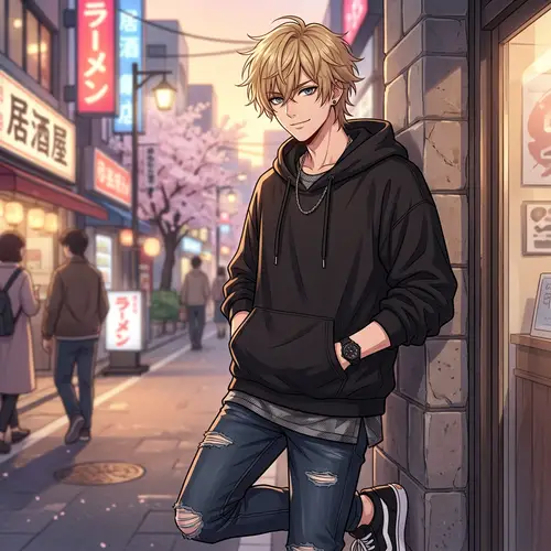 Handsome Anime Boy with Blonde Hair