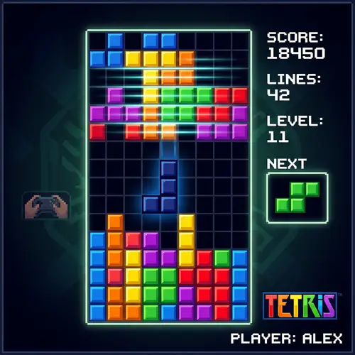 Tetris Game Session | Play with Falling Blocks | 512x512