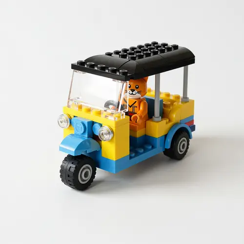 Lego Cat in a Tuk Tuk - Fun Creative Ideas
