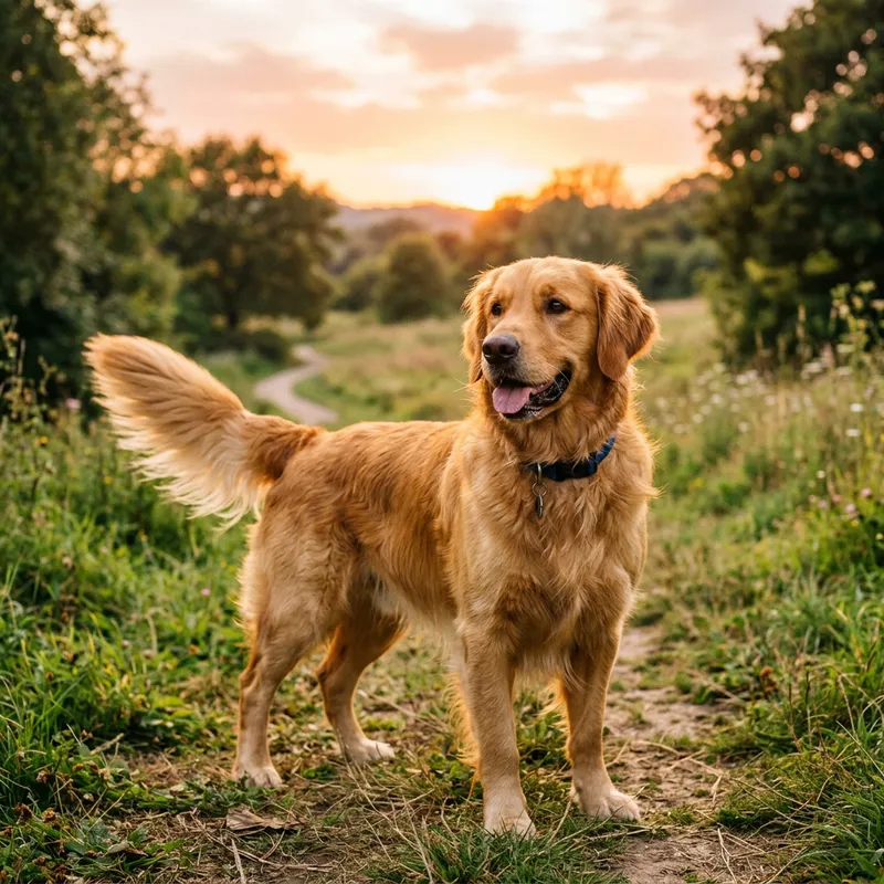 Playful Golden Retriever with Beautiful Eyes