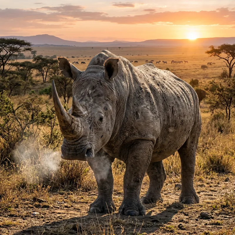 Majestic Rhino in the Wild Majestic Rhino in the Wild