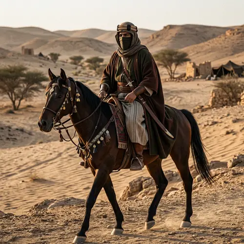 Pre-Islamic Arabian Person Riding Horse