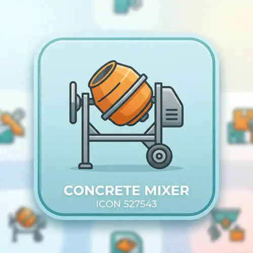Concrete Mixer Icon - Vector Symbol for Construction Industry