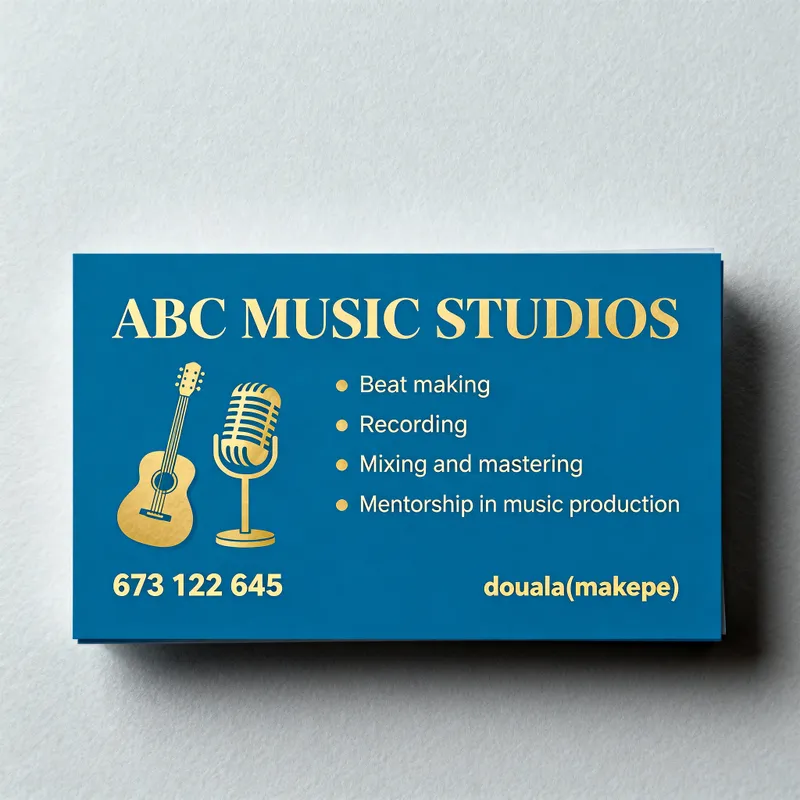 Elegant Business Card Design for ABC Music Studio