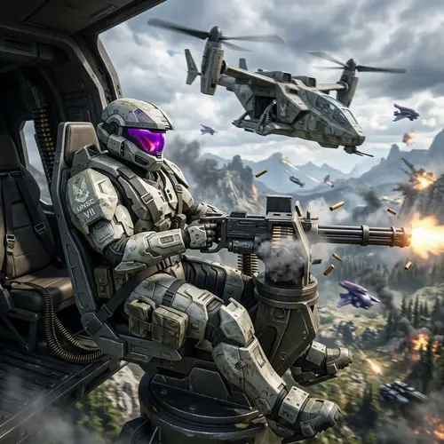 Halo Spartan 4 with Turret on Falcon Image