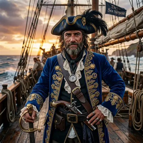 Royal Blue Pirate Adult Suit: Dangerous yet Sophisticated Look