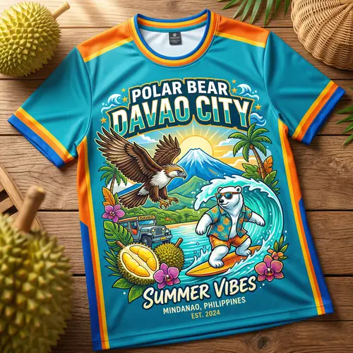 Polar Bear Davao City T-Shirt: Vibrant Summer Culture Design