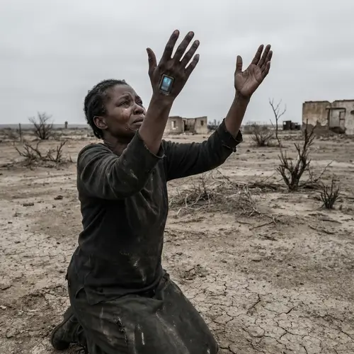Emotional Black Peasant with Chip in Hand