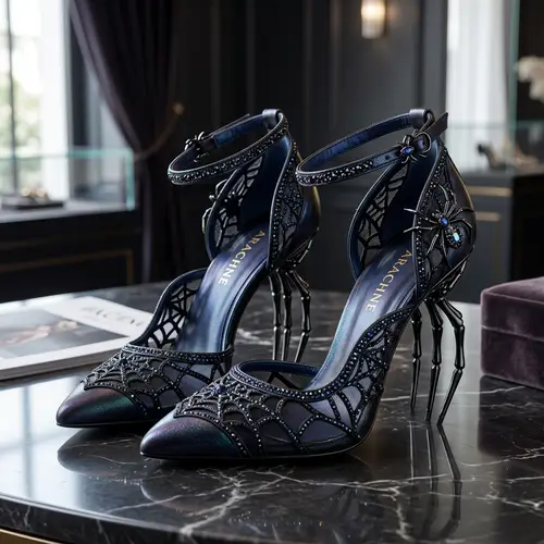 Chic Spider-Inspired Heels for Modern Fashionistas