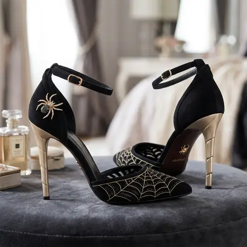 Chic Arachnid-Inspired High-Heeled Shoes | Elegance & Sophistication