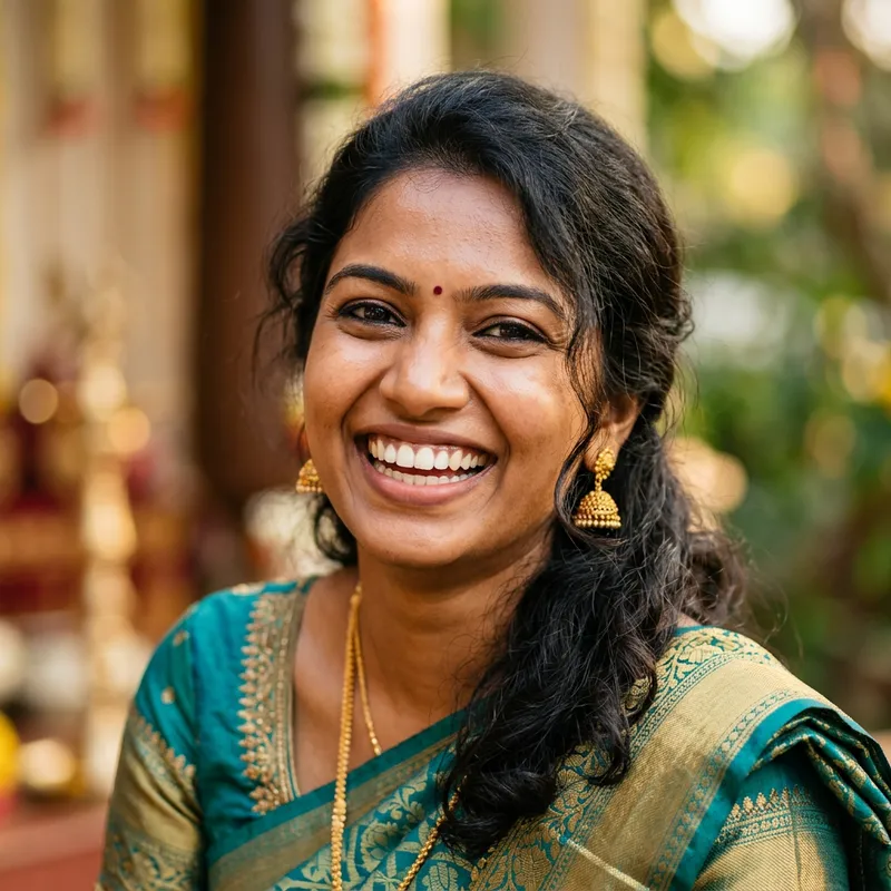 Radiant Indian Woman with Perfect Smiling Teeth | Close-Up Portrait