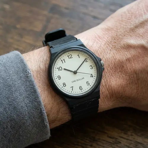 Affordable Dollar Wristwatch with Simple Design