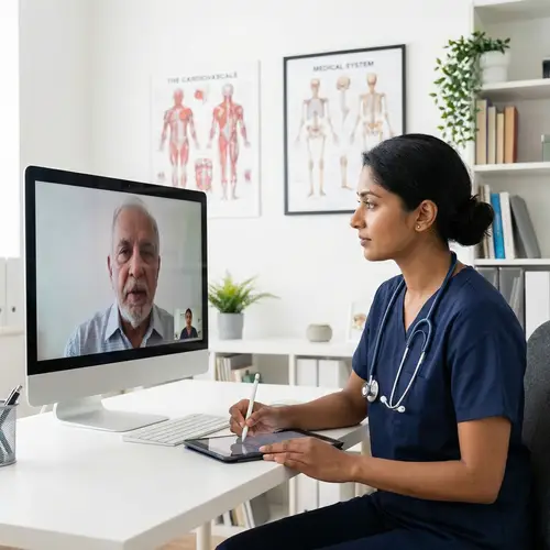South Asian Female Nurse in Telehealth Session | Online Healthcare Consultation