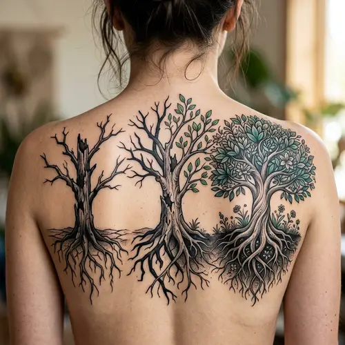 Three-Part Tree of Life Tattoo Design