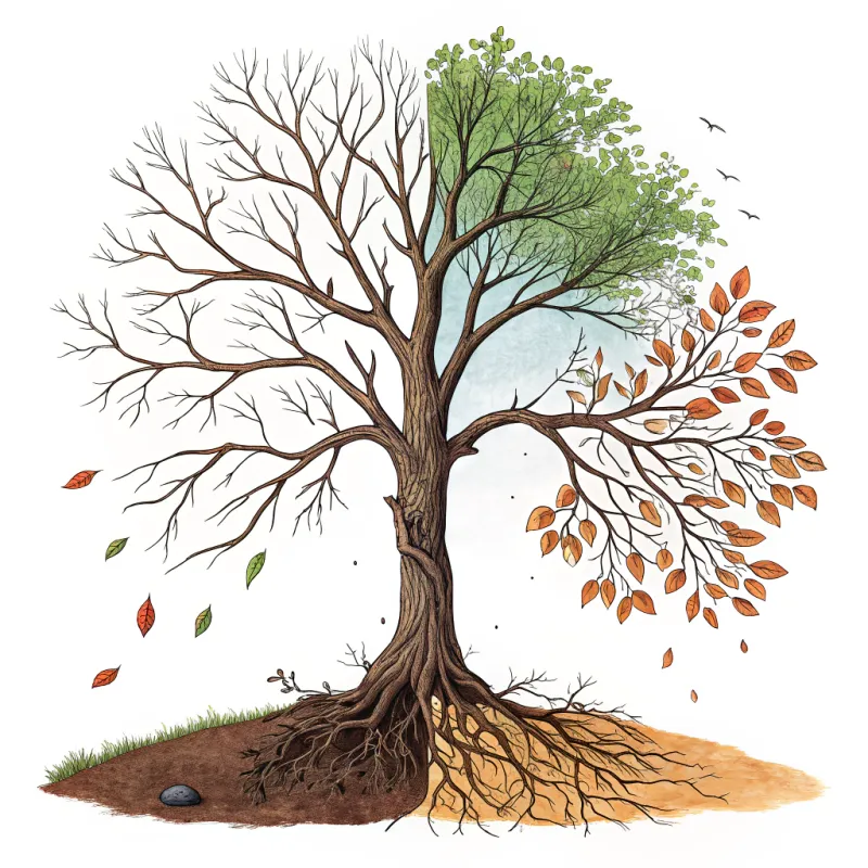 Three-Part Tree of Life Tattoo Design