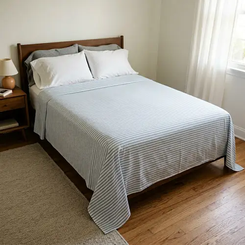 Neatly Tucked Bed Sheet | Bedroom Scene Visualization