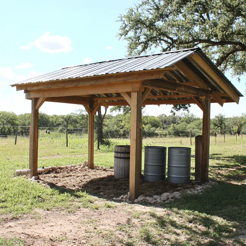 Durable Outdoor Shelter with Water Storage for Cattle Durable Outdoor Shelter with Water Storage for Cattle