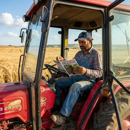 South Asian Farmer in Wheat Field - Agricultural Magazine Insights