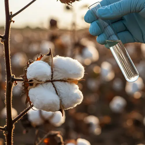 Close-Up of Cotton Boll and Test Tube