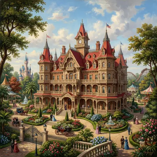Luxurious Victorian-Era Resort in Popular Theme Park