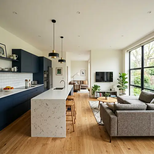 Modern Kitchen & Living Room Design - 3.6m Width