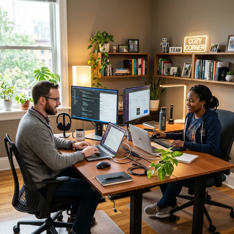 Cozy IT Specialist Workspace for Work-Life Balance
