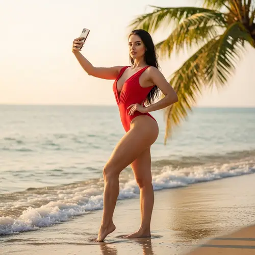 Sexy Swimsuit Selfie: Stunning Beach Vibes