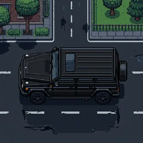 Top View Pixel Art Black G-Class