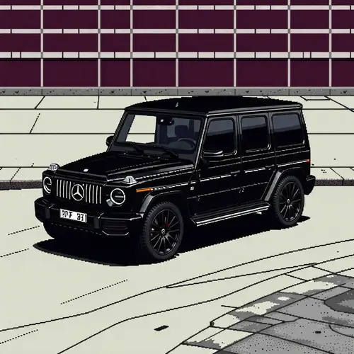 Top View Pixel Art Black G-Class