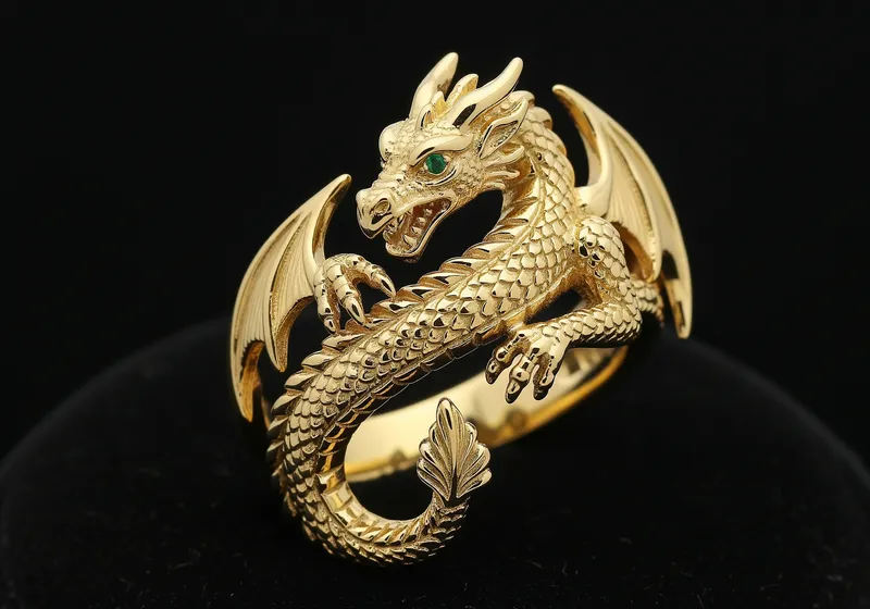 3D Dragon Ring Design for Gold Casting