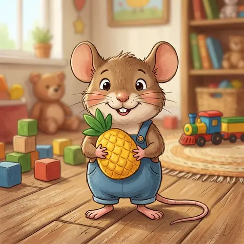 Adorable Mouse Holding Pineapple Toy | Website Name