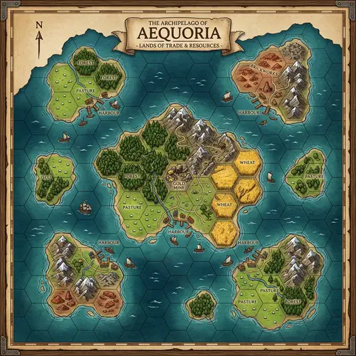 Medieval Island Map: Diverse Terrains & Lakes