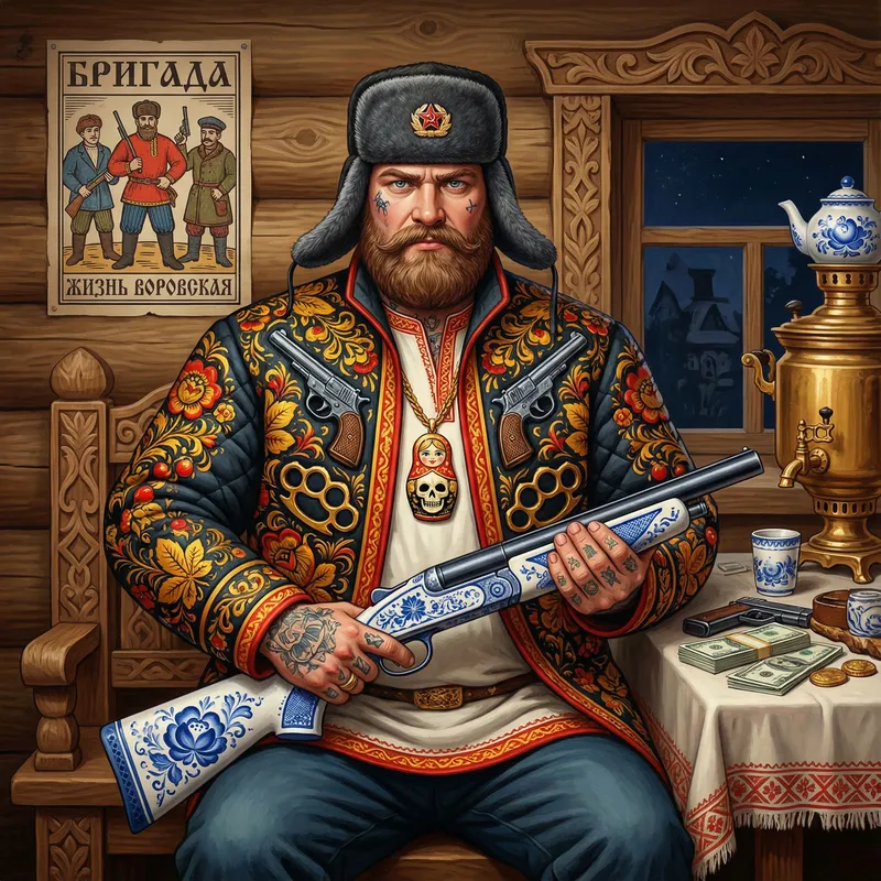 Russian Folk Character with Criminal Elements Russian Folk Character with Criminal Elements