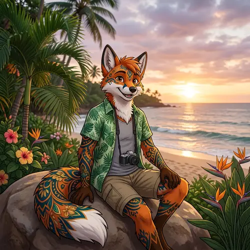 Tropical Fursona Art with Complex Markings