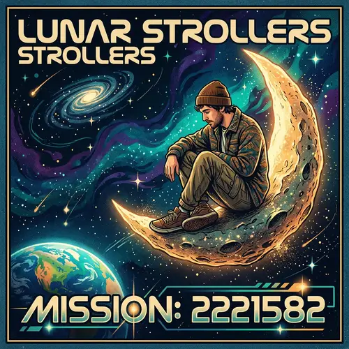 Album Cover: Man with Cap Sitting on the Moon