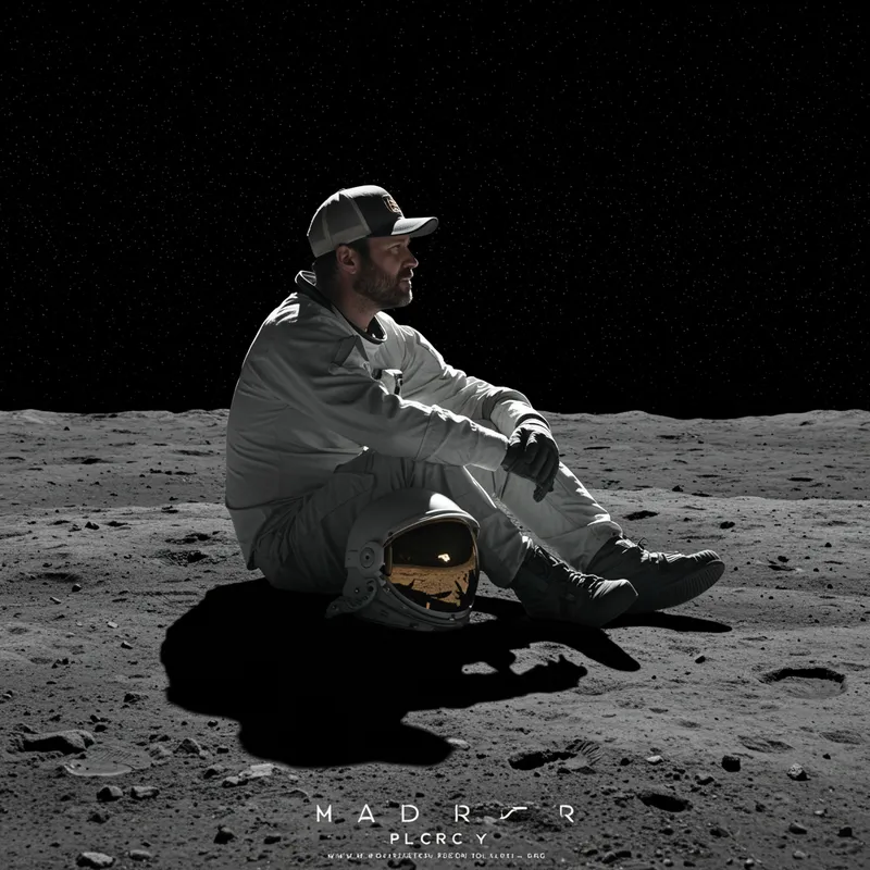 Album Cover: Man with Cap Sitting on the Moon