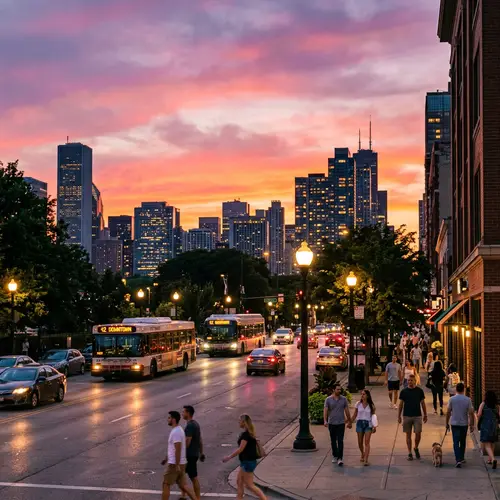 Tranquil Scene in Urban Setting at Sunset
