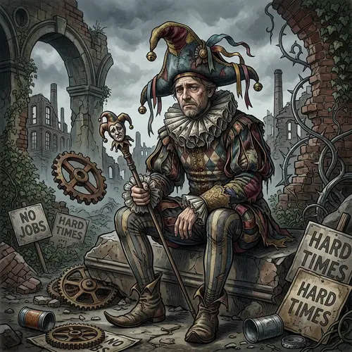 Vladimir Zelensky Illustration in Jester Costume