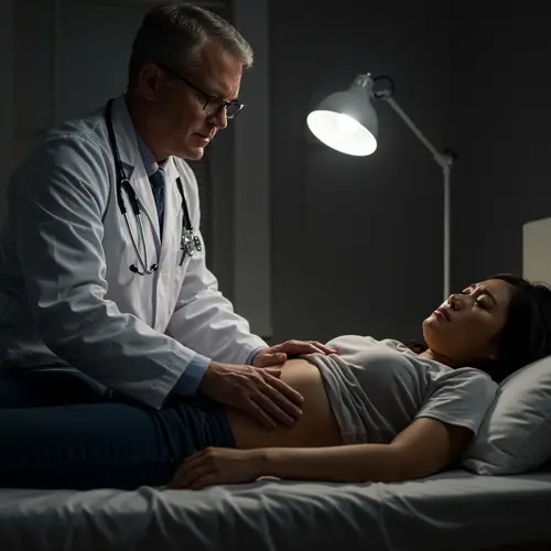 Dramatic Doctor-Patient Exam in High Contrast Light