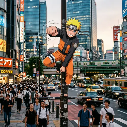 Realistic Naruto Uzumaki: Spiky Hair, Martial Arts in City