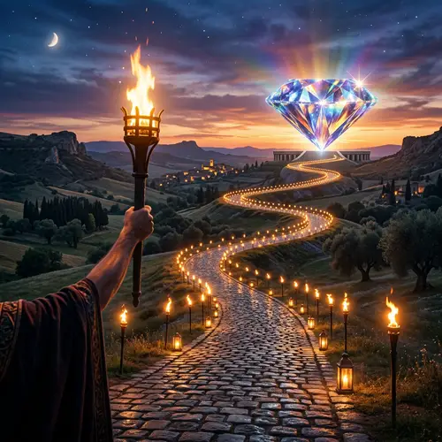 Pathway of Illumination: Jubilee Celebration with Shimmering Diamond