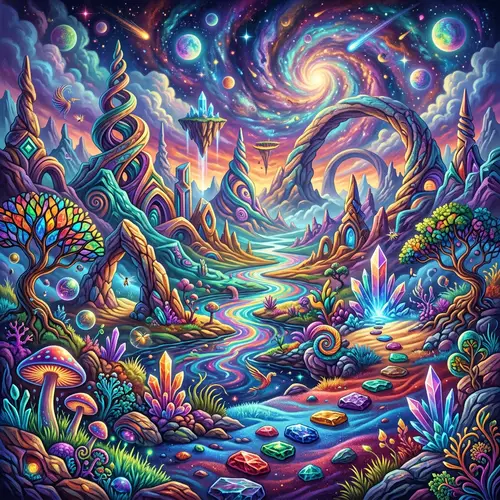 Surreal Landscape Art: Shapes and Colors Without Faces