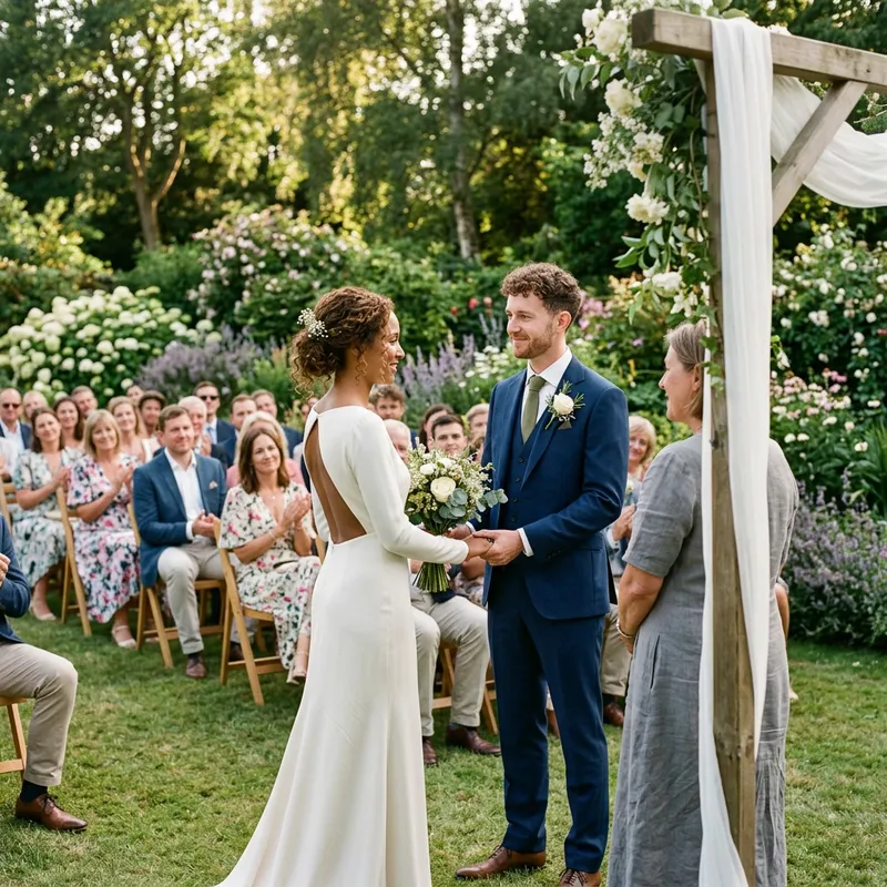 Elegant Outdoor Wedding Ceremony in a Garden