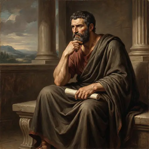 Classical Roman Style Oil Painting of Philosopher and Statesman