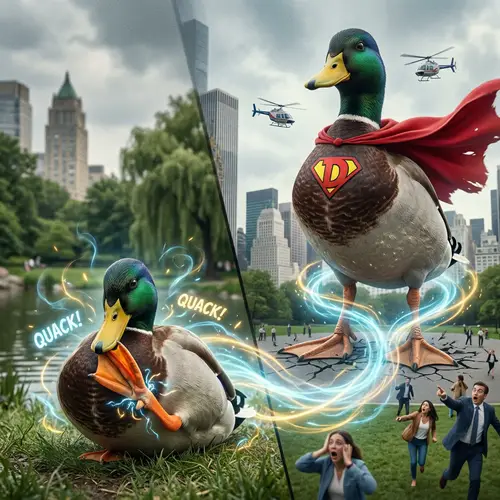 Comical Duck Transformation Scene | Titan-Sized Duck Drama