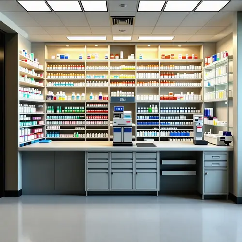Hospital Pharmacy Floor Plan with Names in English