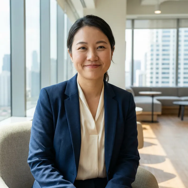 Elegant Asian Woman Portrait in Corporate Setting Elegant Asian Woman Portrait in Corporate Setting