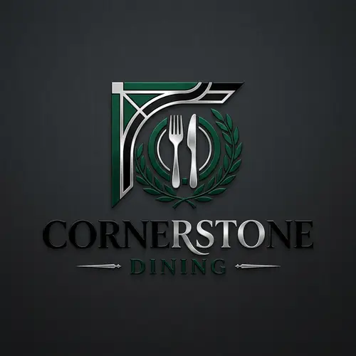 Elegant Logo Design for Cornerstone Dining | Black Green Silver